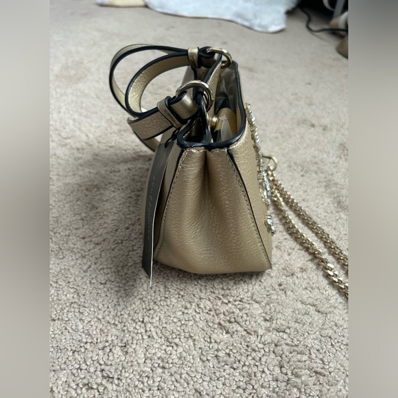 NWT ZARA Evening Gold and Rhinestones Bag - Picture 7 of 11